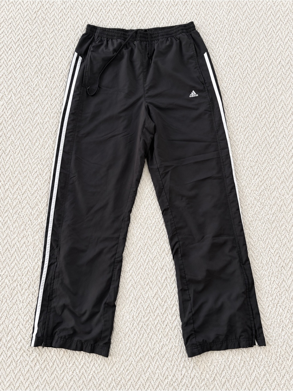 Vintage Y2K Adidas Climaproof Black Windbreaker Track Pants Men’s XL